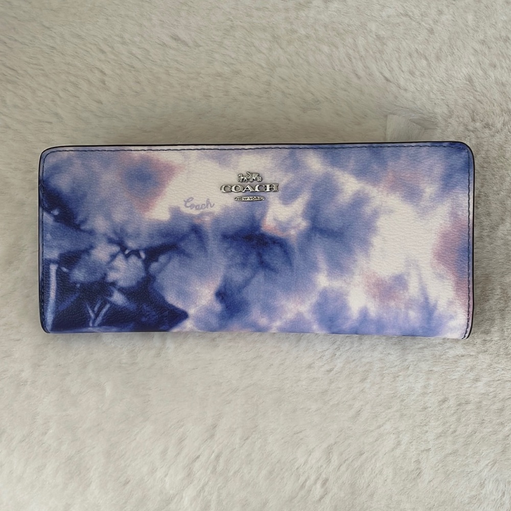 Coach Tie Die Print Slim Bi-Fold Wallet NWT